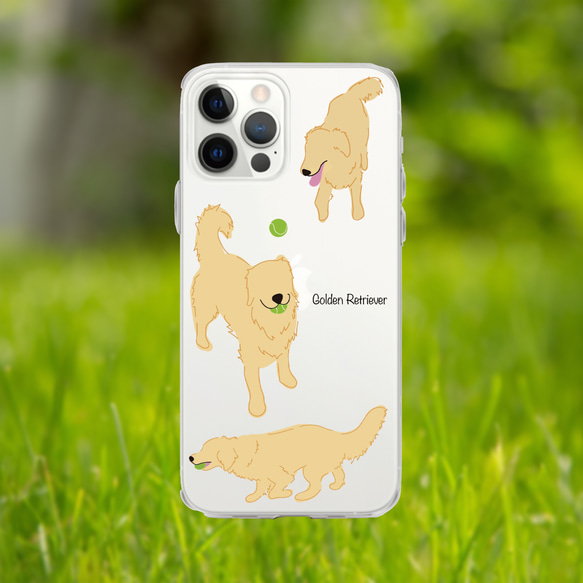 ゴールデンレトリーバー スマホケース【ほぼ全機種対応】クリア 犬 わんこ シンプル 5枚目の画像