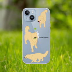 ゴールデンレトリーバー スマホケース【ほぼ全機種対応】クリア 犬 わんこ シンプル 4枚目の画像