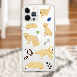 ゴールデンレトリーバー スマホケース【ほぼ全機種対応】クリア 犬 わんこ シンプル 2枚目の画像