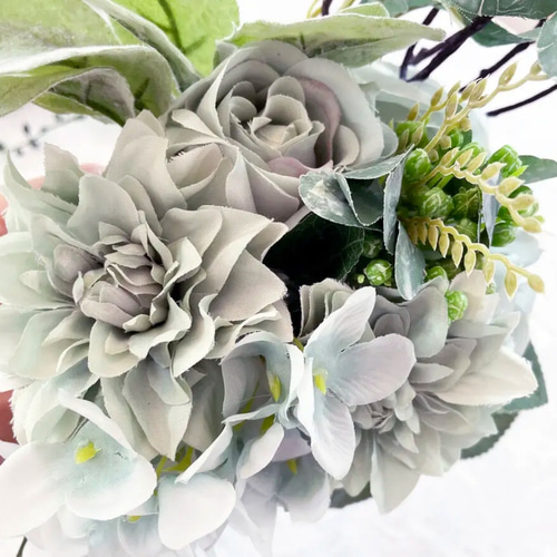 no16,くすみカラー,グリーン系,ダリア,薔薇,アーティフィシャル