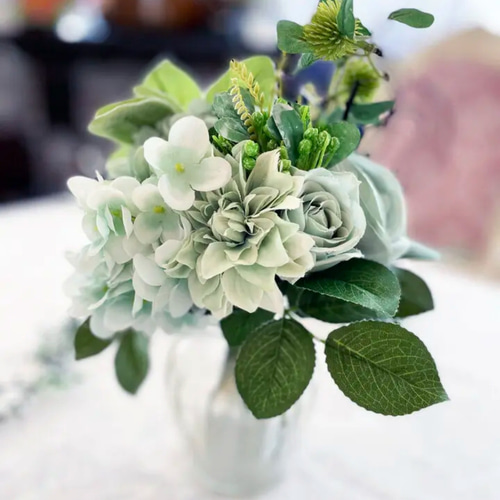 no16,くすみカラー,グリーン系,ダリア,薔薇,アーティフィシャル  