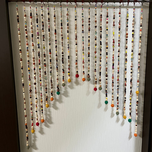 木製ビーズ のれん Amazon｜ビーズカーテン PENGFEI 木製ビーズ のれん ペンダン