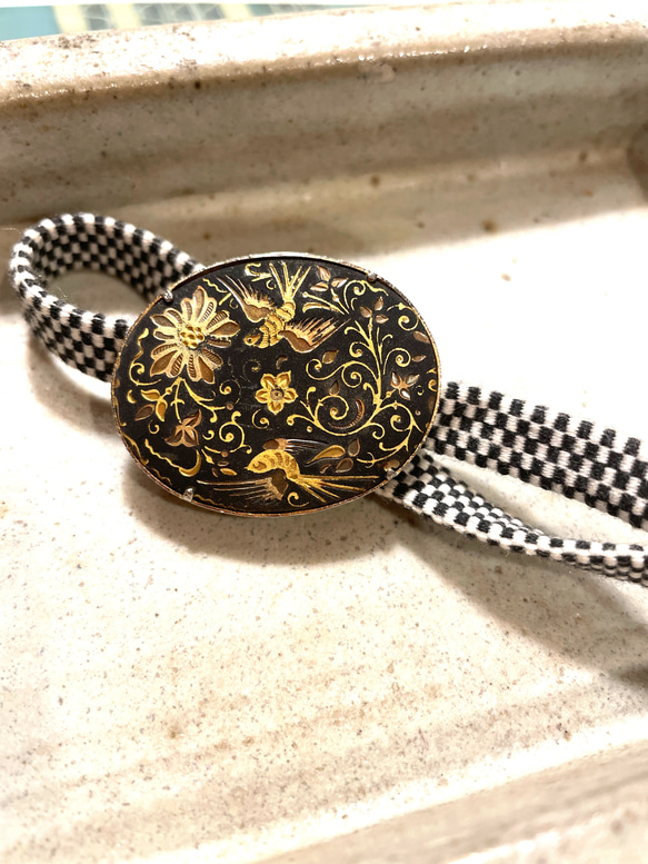 ダマスキナードの帯留め 楕円 三分紐付き 着物 katako & 象古 通販