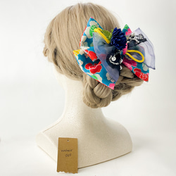 髪飾り ビッグリボン ヘッドドレス ビーズ刺繍 和装 着物 成人式 七五三 wahair-005 2枚目の画像