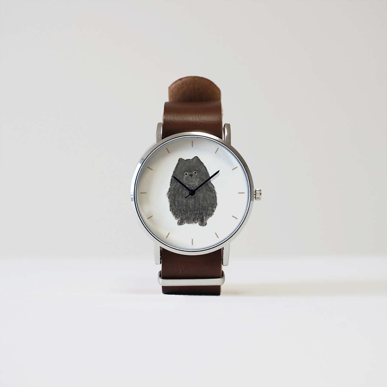 ポメラニアン（黒）①の腕時計