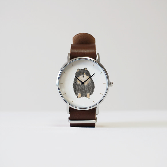 ポメラニアン（ブラックタン）の腕時計 1枚目の画像