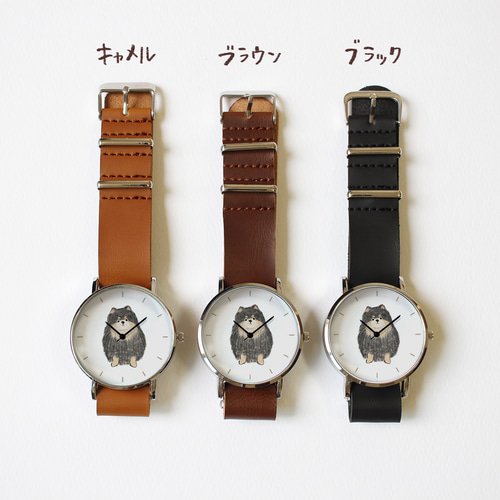 ポメラニアン　時計 ポメラニアン（ブラックタン）の腕時計 腕時計 びと。 通販 15269692