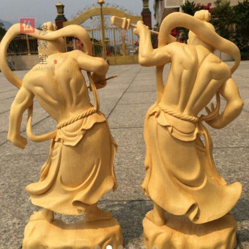 珍品 木彫り 仏像 仁王像 金剛力士像一式 彫刻 仏教工芸品 柘植 珍品 木彫り 仏像 仁王像 金剛力士像一式 彫刻 仏教工芸品 柘植