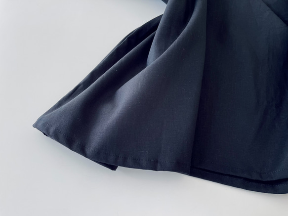 ウエストまわりスッキリAラインスカート♪  cotton linen spandex (Black)　 11枚目の画像