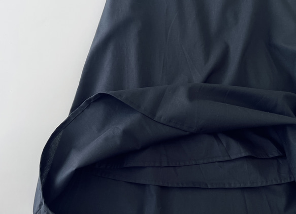 ウエストまわりスッキリAラインスカート♪  cotton linen spandex (Black)　 10枚目の画像