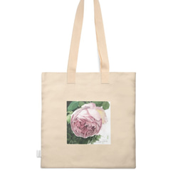 ガーデンローズピンクの薔薇　オーガニックコットントート　L　ファブリック2024 6枚目の画像