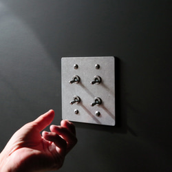 トグルスイッチプレート(アルミダイカスト) 2連4個 スイッチカバー