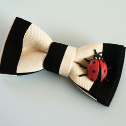 てんとう虫のチョウネクタイ・Ladybug-BOWTIE(white/black) 4枚目の画像