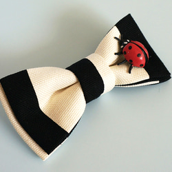 てんとう虫のチョウネクタイ・Ladybug-BOWTIE(white/black) 5枚目の画像