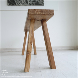オールドチーク無垢材ベンチ UF11 長椅子 古材家具 一枚板 総無垢 ナチュラル 椅子 イス チェア シンプル 6枚目の画像