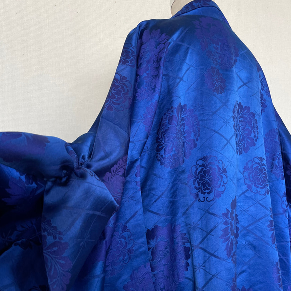 "裾袖クシュ" 道行  和コート 袖長 着物リメイク 卒業式 入学式 衣装 和装 フォーマル 青（50105） 16枚目の画像
