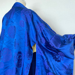 "裾袖クシュ" 道行  和コート 袖長 着物リメイク 卒業式 入学式 衣装 和装 フォーマル 青（50105） 11枚目の画像