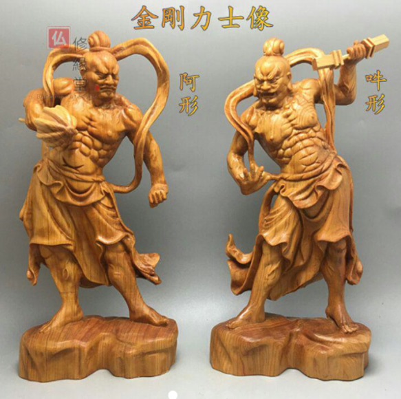 極上彫 木彫仏像 仁王像 金剛力士像一式 彫刻 仏教工芸 一刀彫 極上彫 木彫仏像 仁王像 金剛力士像一式 彫刻 仏教工芸 一刀彫