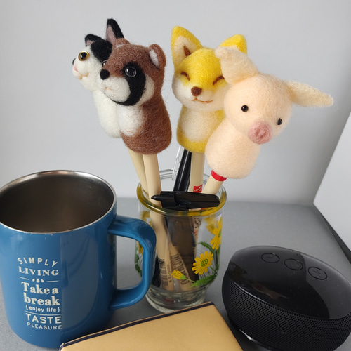 指人形セット こぶたぬきつねこ 羊毛フェルト なるさん 通販 15270400