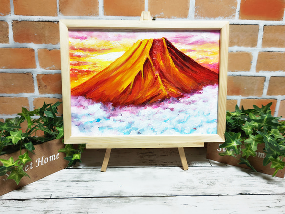 油絵 絵画 【赤富士】 絵画 HR 通販 15270428｜Creema(クリーマ)