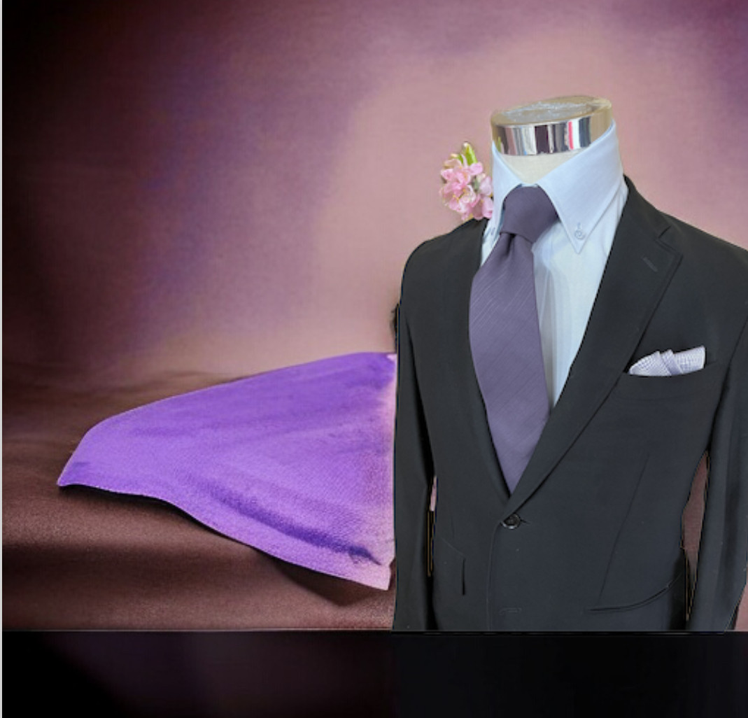 広島福山シャンタンネクタイ　ニュアンス微妙なpurple色