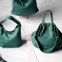 吸い付くようなタッチ感⁂軽く柔らかい2wayトートBAG・ＬＵＡ(ＬＡ００4)＃green⁂ 2枚目の画像