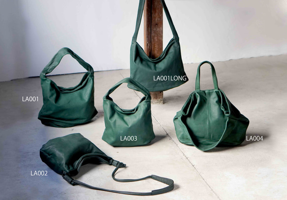 吸い付くようなタッチ感⁂軽く柔らかい2wayトートBAG・ＬＵＡ(ＬＡ００4)＃green⁂ 7枚目の画像