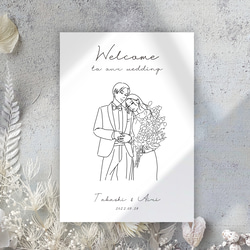 ウェルカムボード 似顔絵 ウェディング 結婚式 線画イラスト