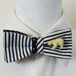 シロクマのチョウネクタイ・Polar bear-BOWTIE(dot/stripe) 2枚目の画像