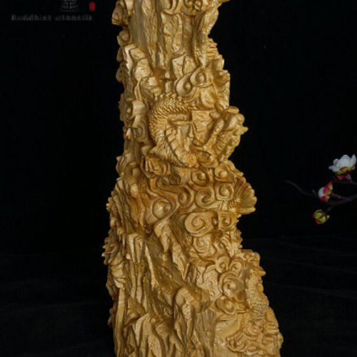 最高級 木彫り 仏像 九龍観音菩薩立像 彫刻 仏教工芸品 柘植材 F