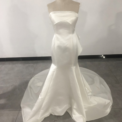 美品！ カラードレス 色直し 光沢サテン 姫袖 前撮り 挙式 二次会  