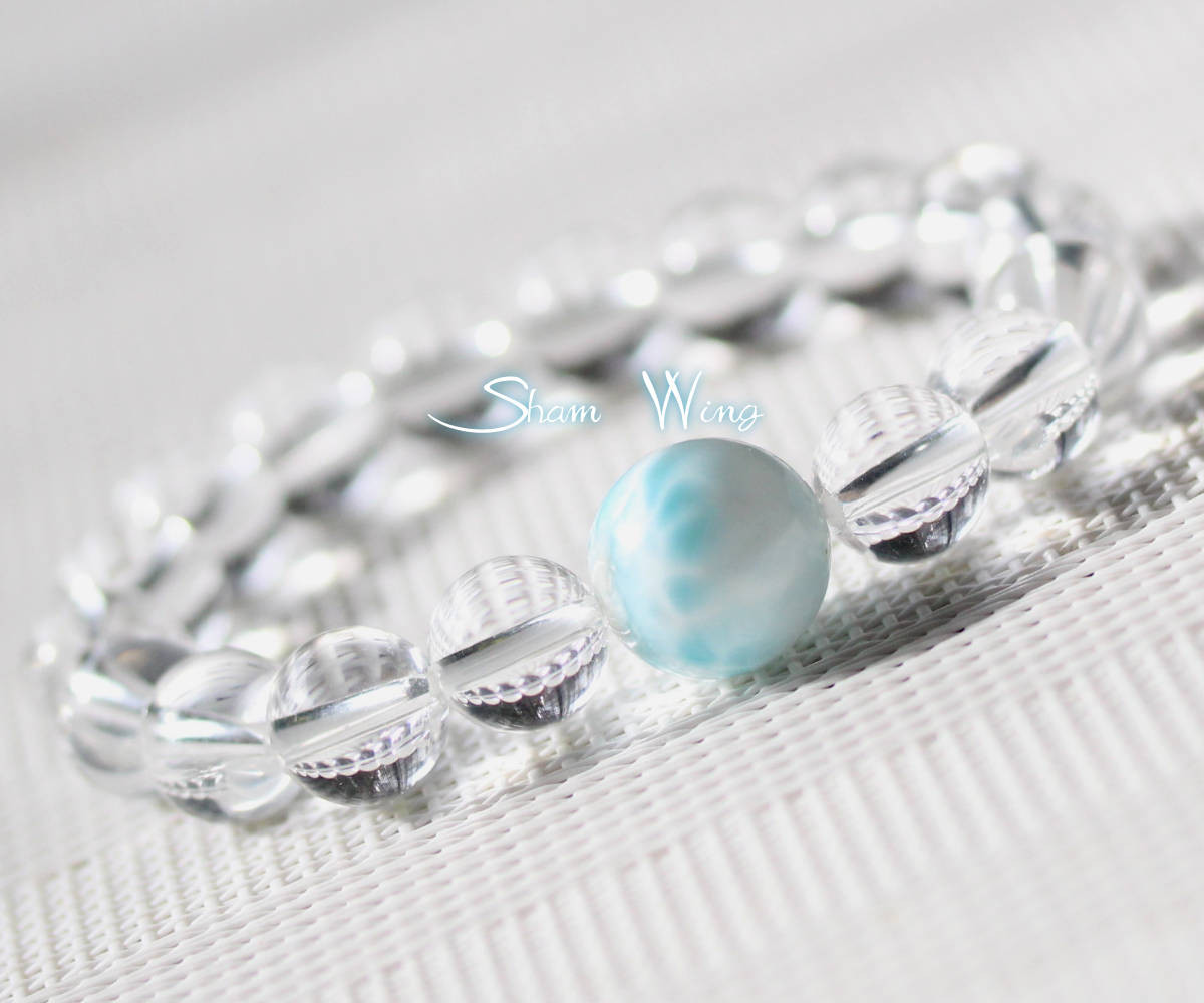 高品質大粒ラリマー シンプルブレスレット.+:｡float.+:｡✿天然石