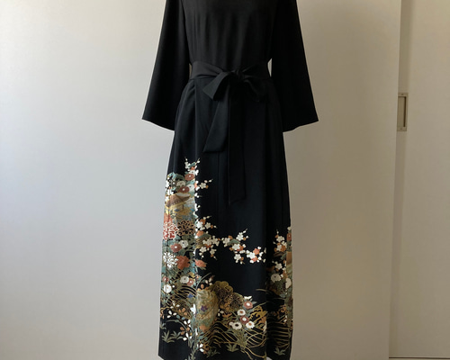 留袖リメイクワンピース 梅 ワンピース アトリエ・ヘリンボーン 通販