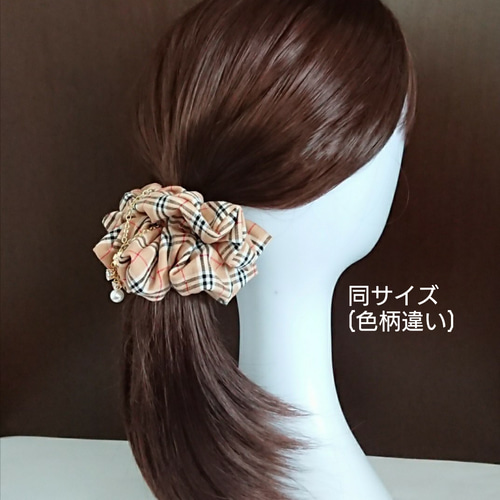 桜柄2点春シュシュ♡ハンドメイド♡ - ヘアアクセサリー
