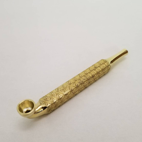【彫金細工煙管】銅製彫金極細短筒煙管 完全受注生産 真鍮四角出世型麻紋延べ煙管 和装小物（帯・半襟