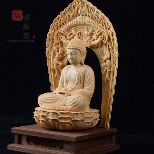 最高級 木彫仏像 観音菩薩座像 彫刻 本金 切金 一刀彫 天然木檜材 最高級 木彫仏像 釈迦如来座像 釈迦牟尼仏 彫刻 一刀彫 天然木檜