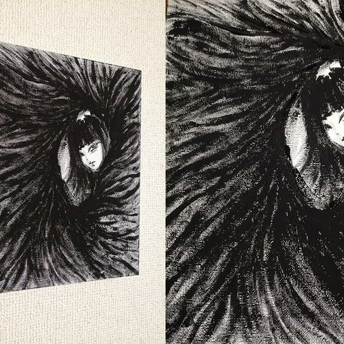 1点もの・原画】アクリル絵の具 絵画#3 キャンバスF3サイズ 約220mm