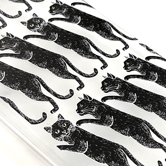 「立ち猫 黒猫」クリアスマホケース 4枚目の画像