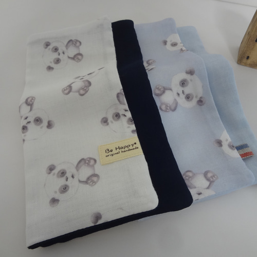 Flower*８重やわらかガーゼハンカチ*大2枚セット*ハンドメイド Flower*8重やわらかガーゼハンカチ*大2枚セット*ハンドメイド