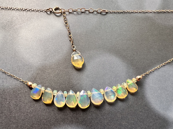 k14gf クリアイエロー系 オパール ブレスレット ペアシェイプ