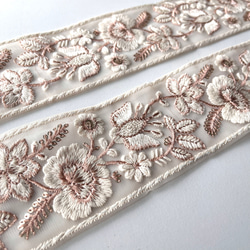 【50cm】インド刺繍リボン　ライトベージュ　レース　SN513 3枚目の画像