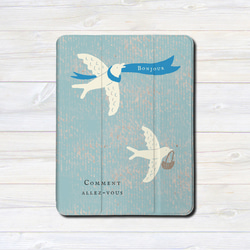 iPadケース ★鳥 ボンジュール 手帳型ケース ※2タイプから選べます 2枚目の画像