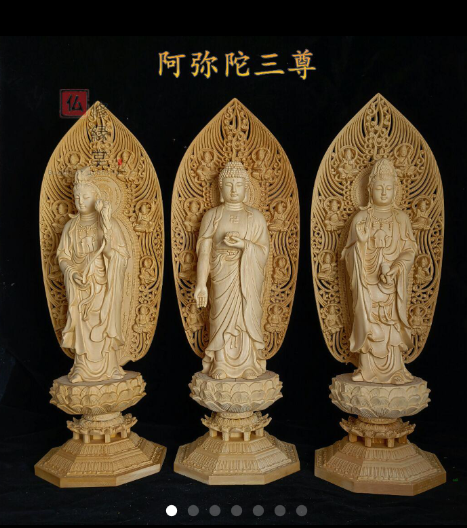 一刀彫 仏教美術 千手観音座像 総檜材 極上品 精密細工 大型高50cm