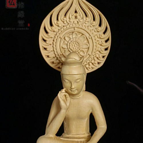 木彫り 仏像 静思観音菩薩座像 思惟菩薩 彫刻 一刀彫 天然木檜材 木彫り 仏像 静思観音菩薩座像 思惟菩薩 彫刻 一刀彫 天然木檜材 F