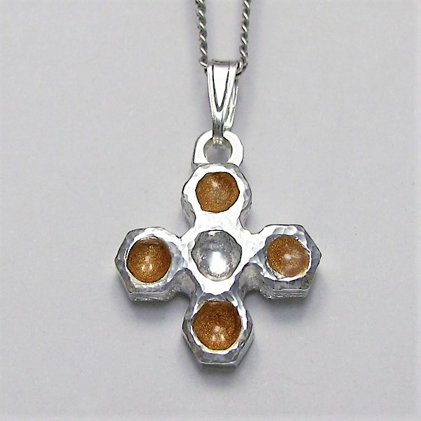 オリジナルデザインクロス　信仰の詩（うた）　蜂の巣のクロス（ギリシャ十字形）　gc12　ロングセラーです