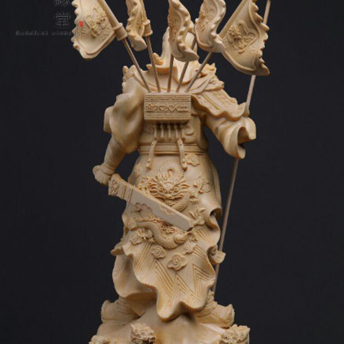 関羽一刀彫り 木製 関羽一刀彫り 木製