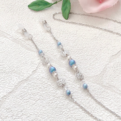 メガネチェーン》ホワイトローズ＆淡水パール✧︎ マスクチェーン