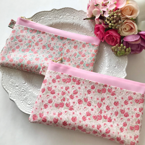 ✴︎renewal✴︎ポケット付ぺたんこポーチ Mサイズ