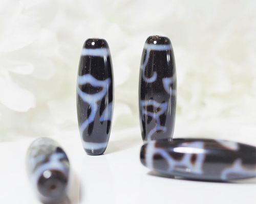 水蓮花天珠（すいれんかてんじゅ）瑪瑙（メノウ）37～39mm 1個