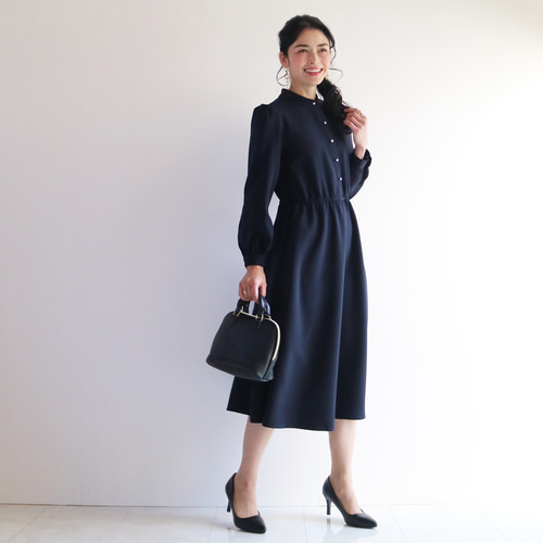 完売品✨️ADORE ジョーゼットワンピース　ネイビー フォーマル 36 完売品✨️ADORE ジョーゼットワンピース ネイビー フォーマル 36